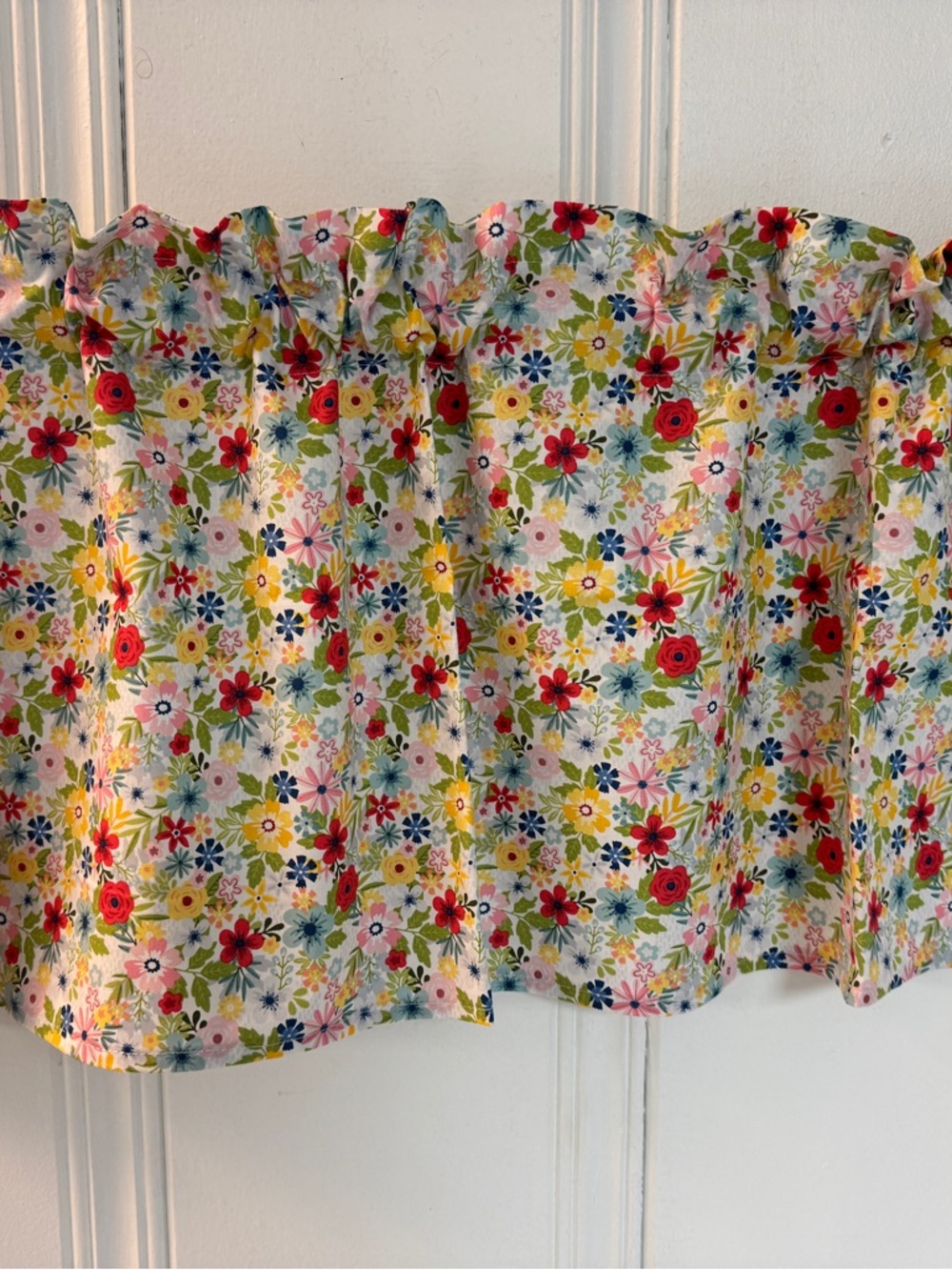 Floral Cotton Valance Curtain - Multi Color